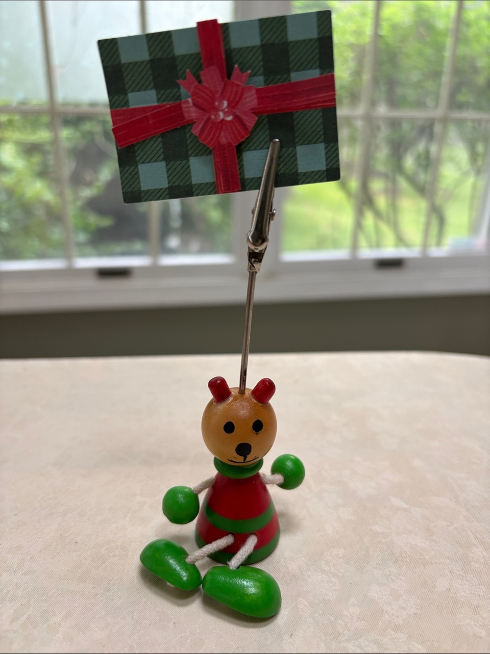 Wooden Bear Photo/Note/Card Holder with Clip